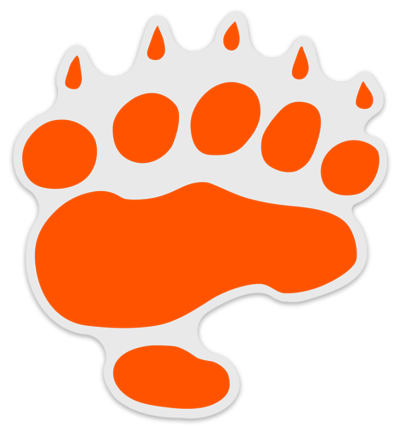 Orange Bear Paw Sticker
