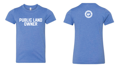 Public Land Owner® T-Shirt - Youth Heather Columbia Blue 