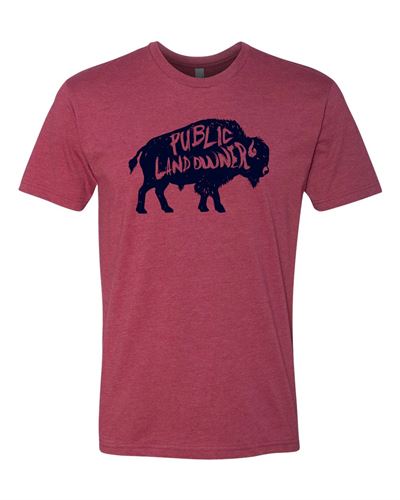 Public Land Owner® Bison T-Shirt, Cardinal Red