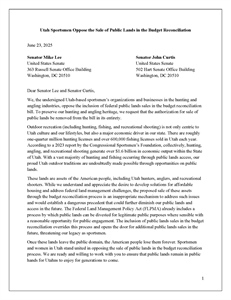 Utah Sportsmen’s Organizations and Businesses Unite in Opposing Public Land Sales