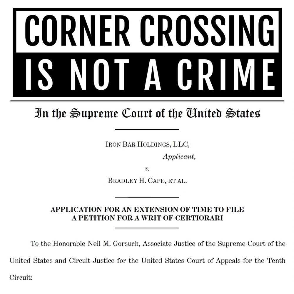 Iron Bar Holdings Appeals Corner Crossing Case to U.S. Supreme Court