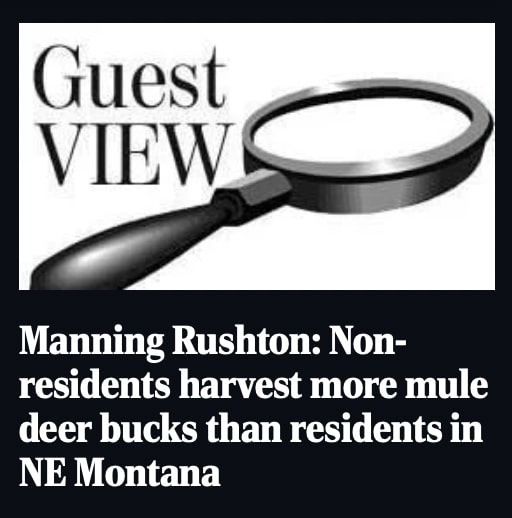 OPINION: Non-residents harvest more mule deer bucks than residents in NE Montana