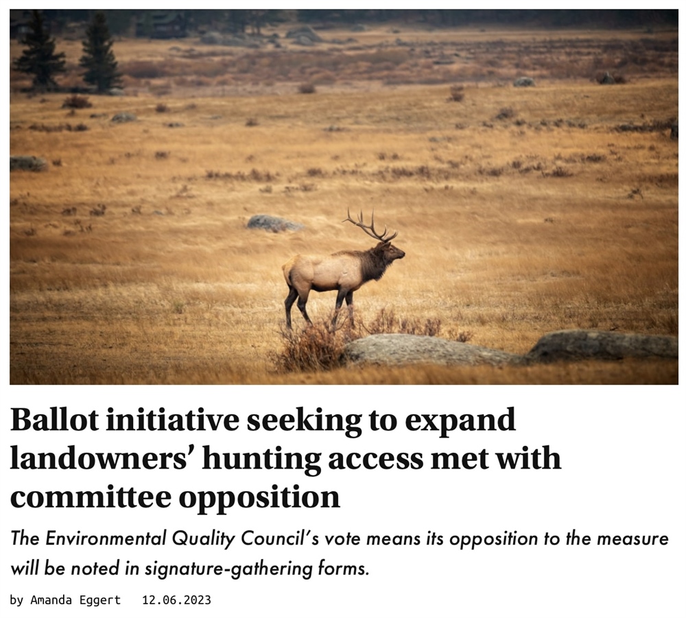 Ballot initiative seeking to expand landowners’ hunting access met with committee opposition