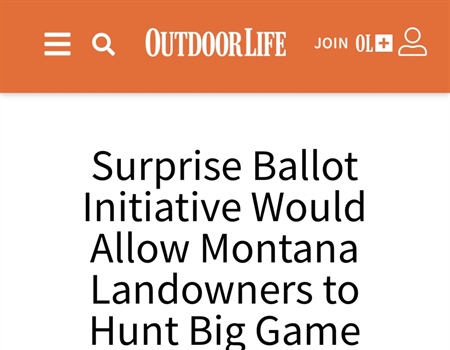 Surprise Ballot Initiative Would Allow Montana Landowners to Hunt Big Game Without Permits