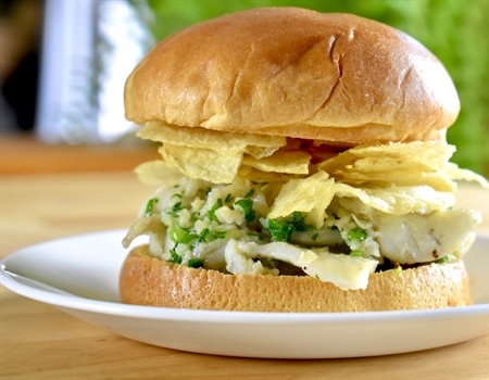Garlic Butter Panfish Sandwich