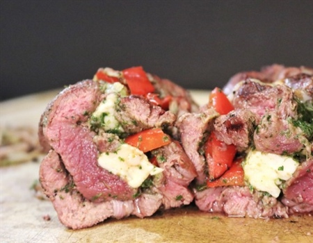 Stuffed Venison Steaks with Homemade Chimichurri