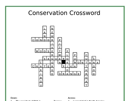 Spring 21 Conservation Crossword Answers