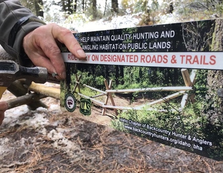 Idaho BHA helps Payette NF construct barriers on illegal motorized routes
