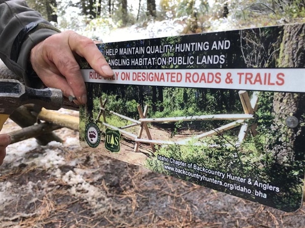 Idaho BHA helps Payette NF construct barriers on illegal motorized routes