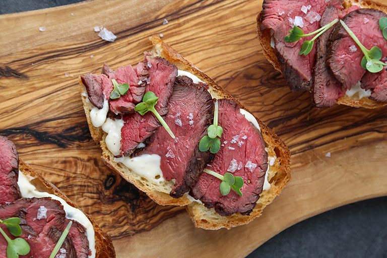 Venison and Horseradish Toast