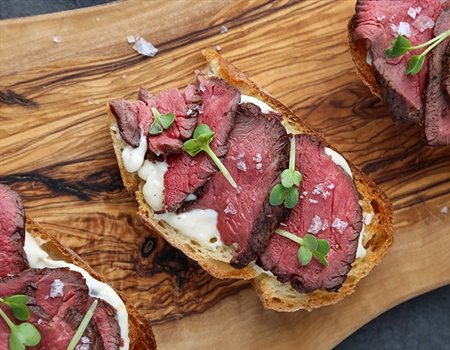 Venison and Horseradish Toast
