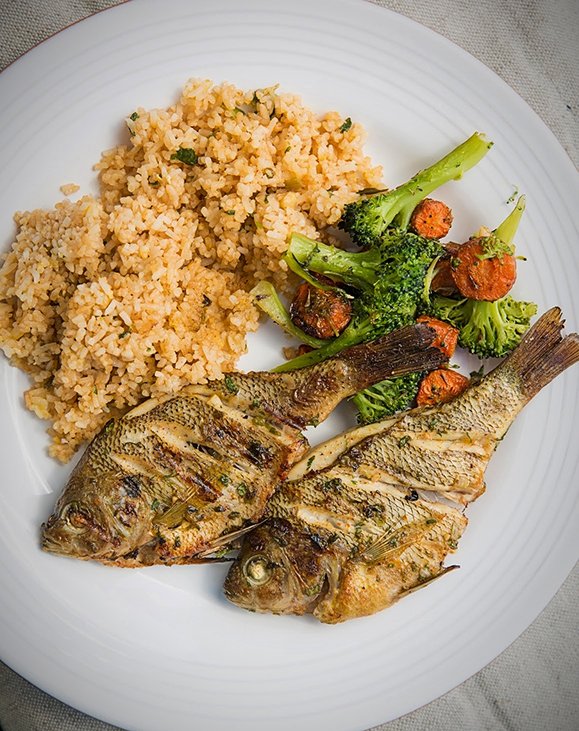Grilled Whole Bluegill with Jalapeno and Lime
