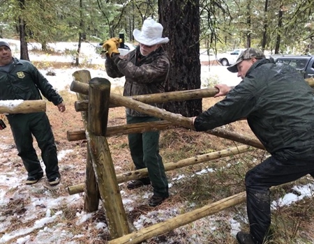 Idaho BHA members build fences and install signs near Council to prevent illegal motorized use