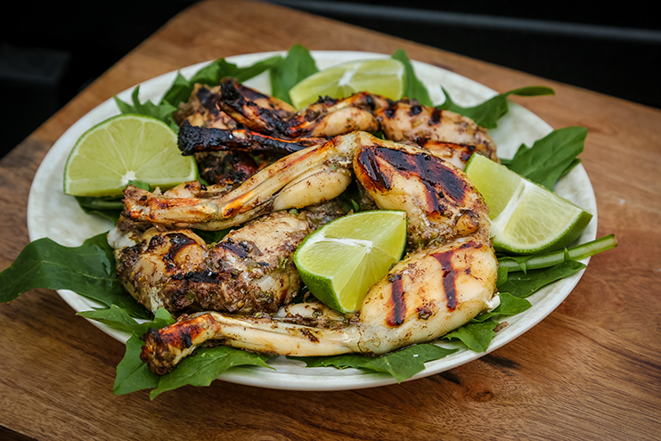 Grilled Jerk Frog Legs